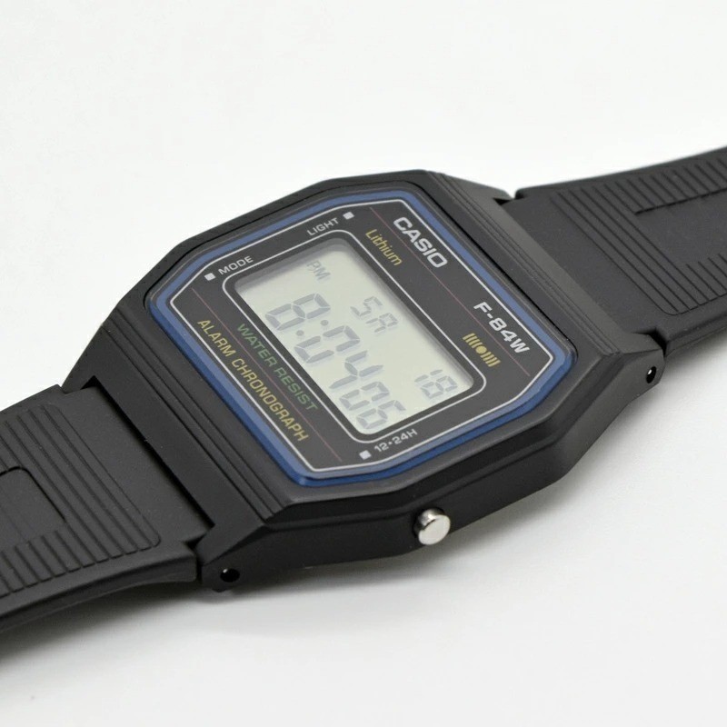 CASIO F-84W-1QJH Digital Watch Japan Model Alarm Black Resin