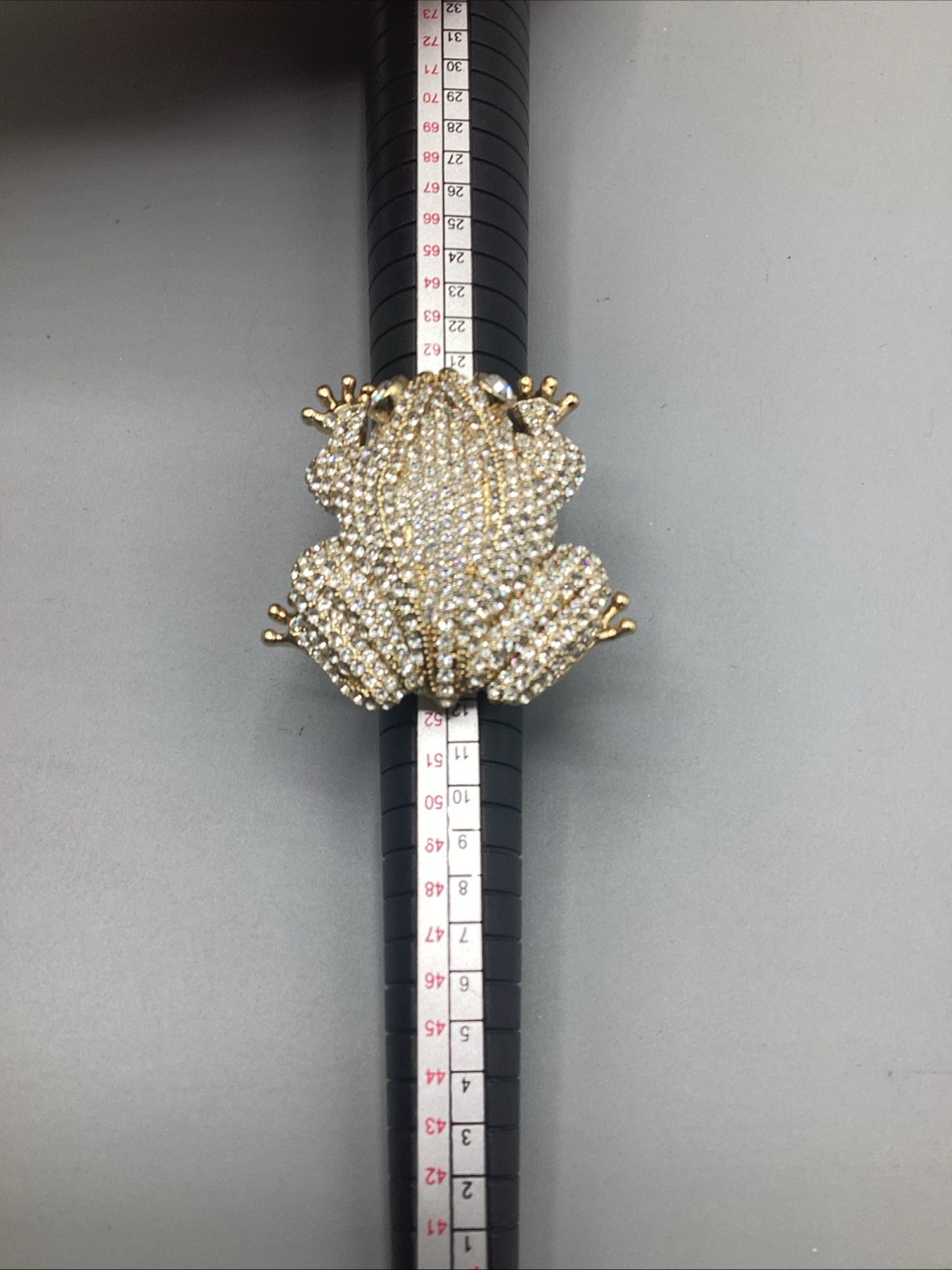 NOS Joan Boyce Crystal Rhinestone Statement Cocktail Frog Size 7.5