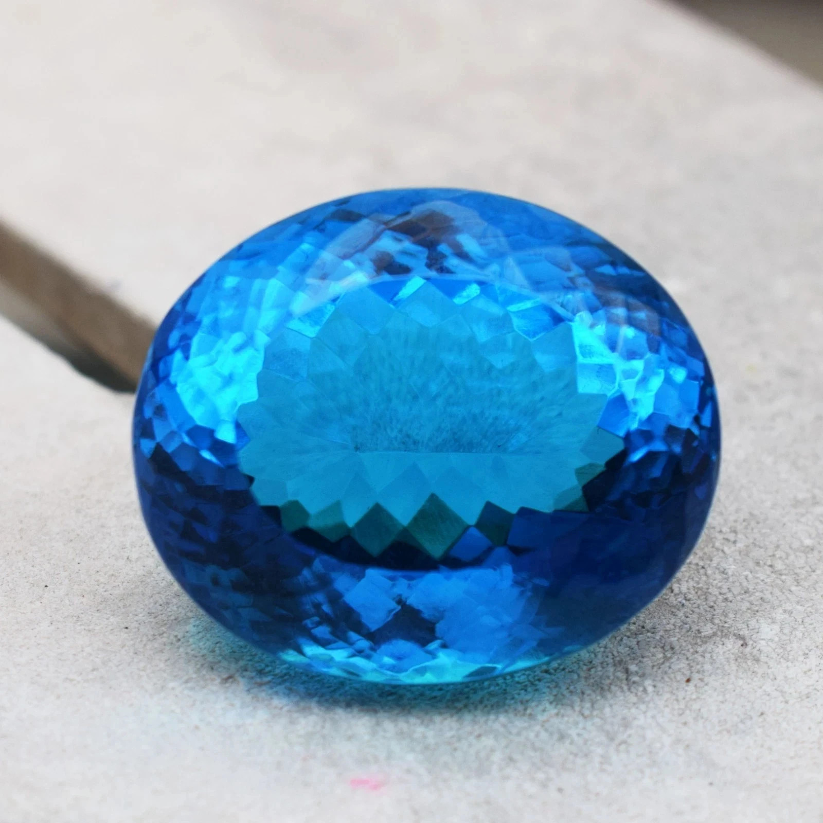 Huge 374 Ct Flawless Swiss Blue Topaz Oval Cut Certified Loose Gemstone