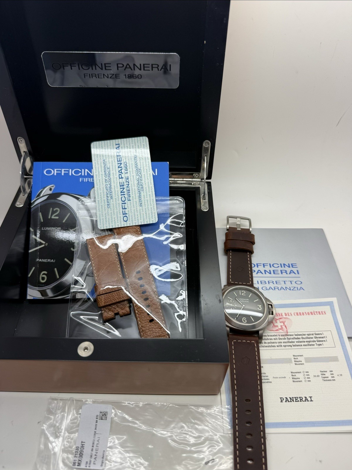 2021 Panerai Luminor 44mm Titanium Brown Dial Manual Wind PAM00061 PAM61 B+P