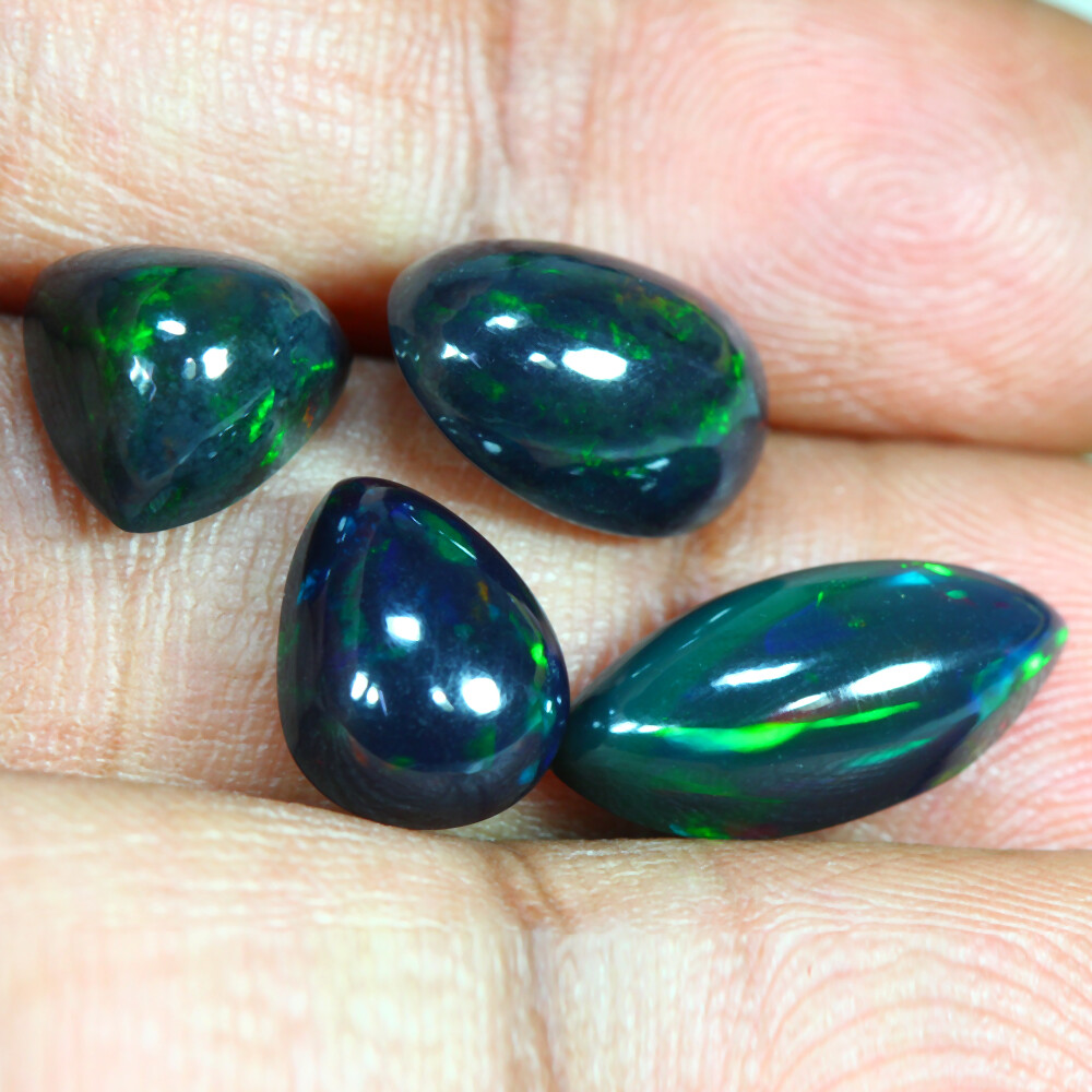 7.89 Cts_Stunning Wholesale_100 % Natural Multi-Color Play Solid Black Opal