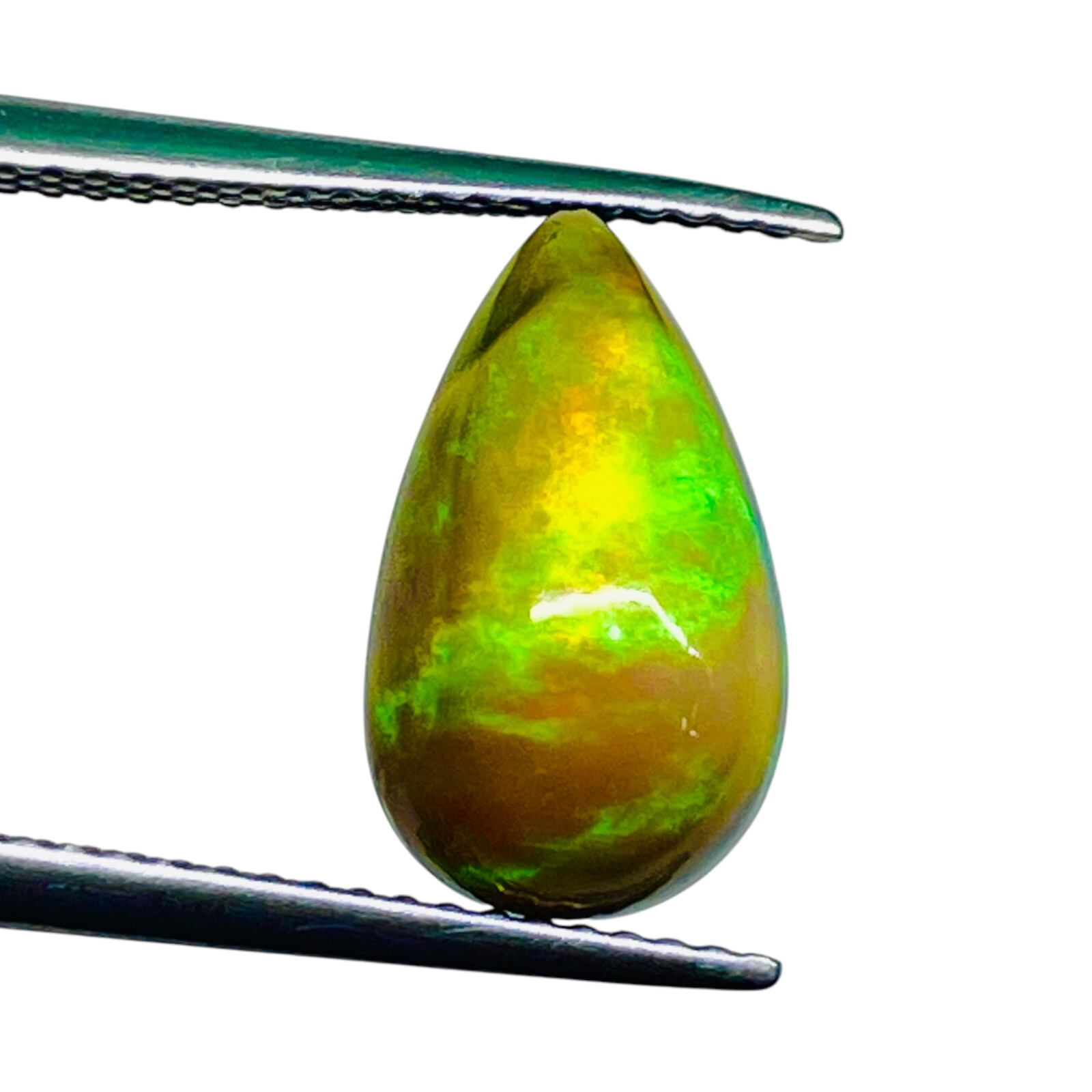 2.88 Ct Natural Ethiopian Black Opal 13.8x8mm Multi Fire Loose Cabochon Gemstone
