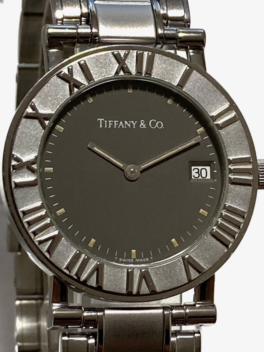 [B1P] Tiffany Atlas Gray Dial Boys Size Quartz Stainless Steel Watch [t9n]