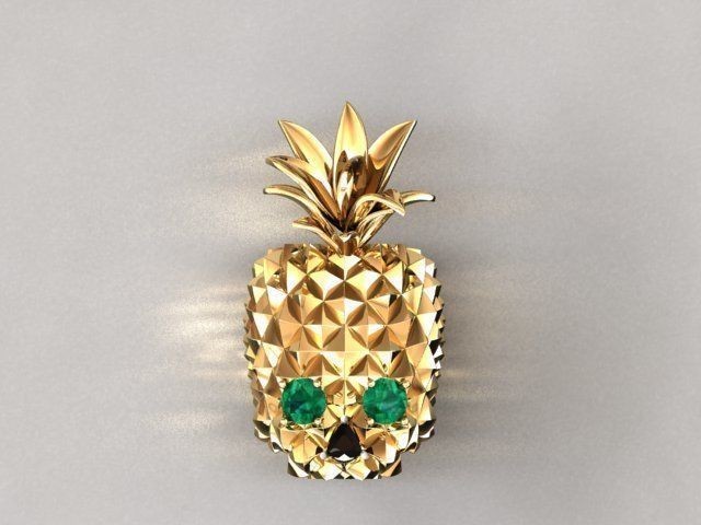 Men’s Pineapple Skull Style Gothic Punk 925 Sterling Silver Statement Rings
