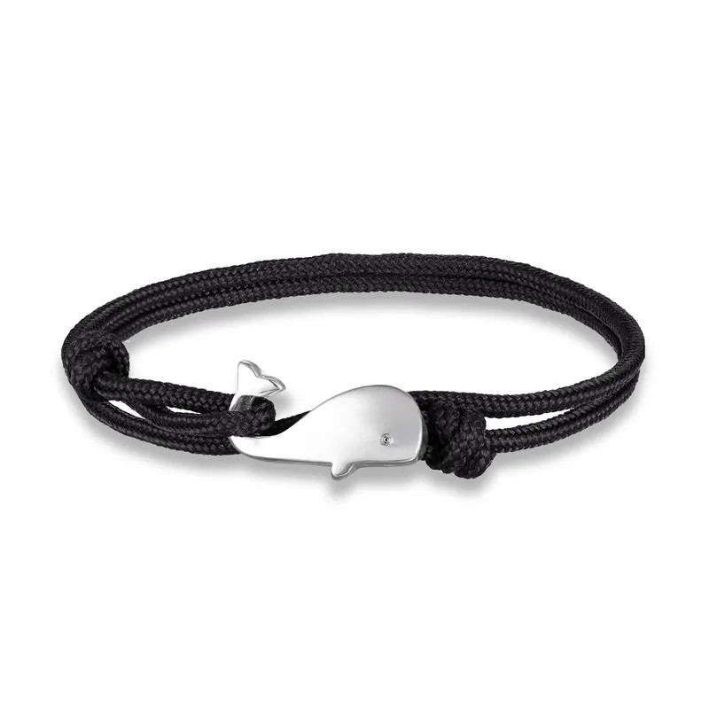 Paracord Rope Bracelet Men Silver Tone Wrap Layered Strand Metal Jewelry