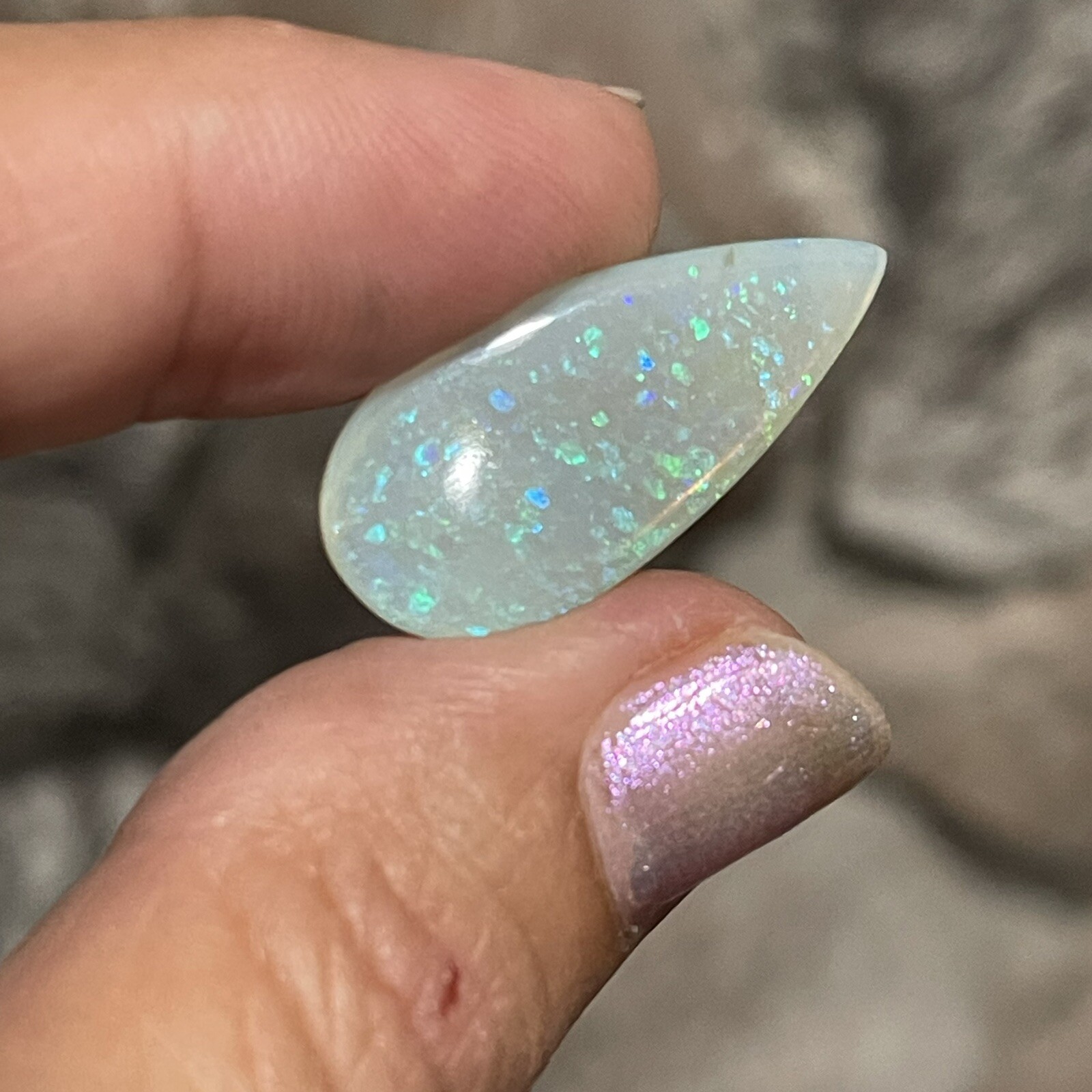 8.15ct 27.4c12.6×3.7mm Fine Australian Crystal Pipe Opal Teardrop Cabochon Gem