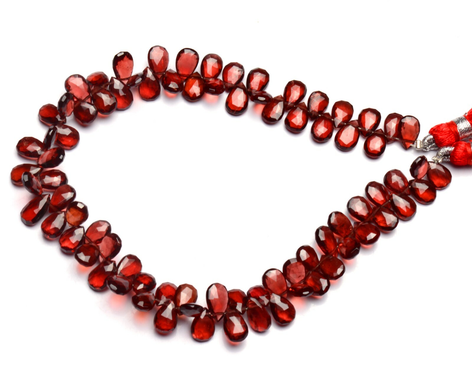 Natural Gem Rhodolite Garnet 8x5mm Approx. Size Faceted Pear Shape Briolettes 9″