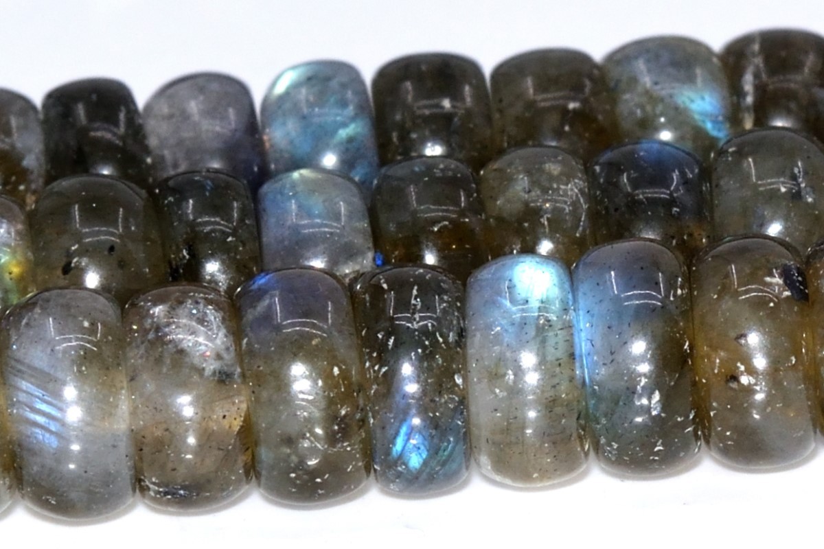 6x3MM Genuine Natural Labradorite Beads Madagascar A+ Rondelle Beads 15″