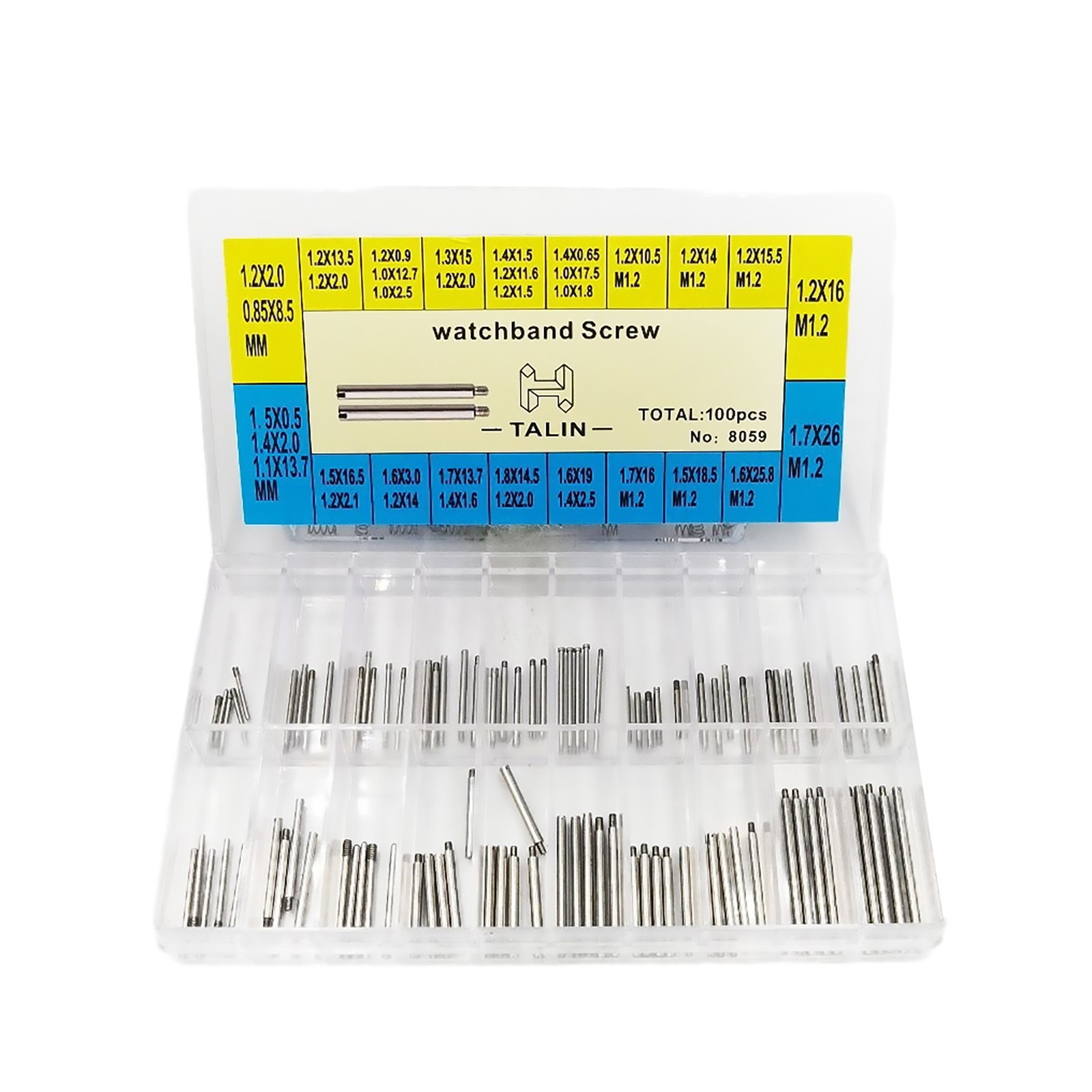 100Pack 20 Size Stainless Steel Watch Band Screw Assortment Repair Parts For Rlx