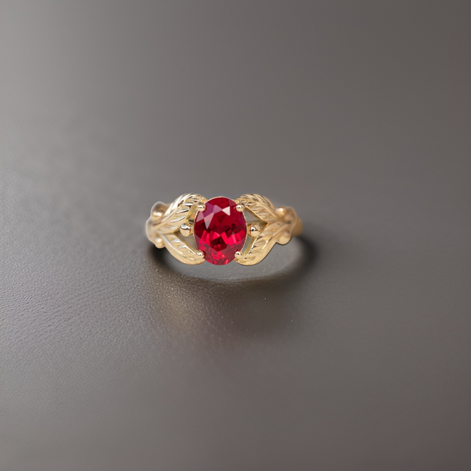 925 Sterling Silver Natural Oval Cut Red Ruby Gemstone Ring, Handmade Jewelry
