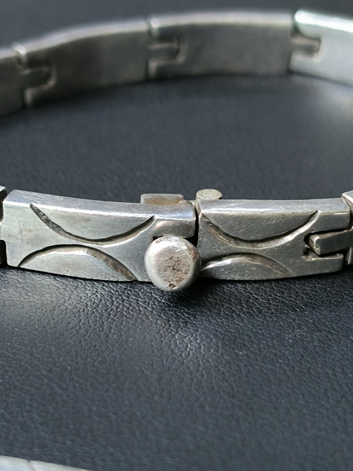 VTG Sterling Silver 925 Matching Panel Necklace and Bracelet TAXCO Mexico 114g