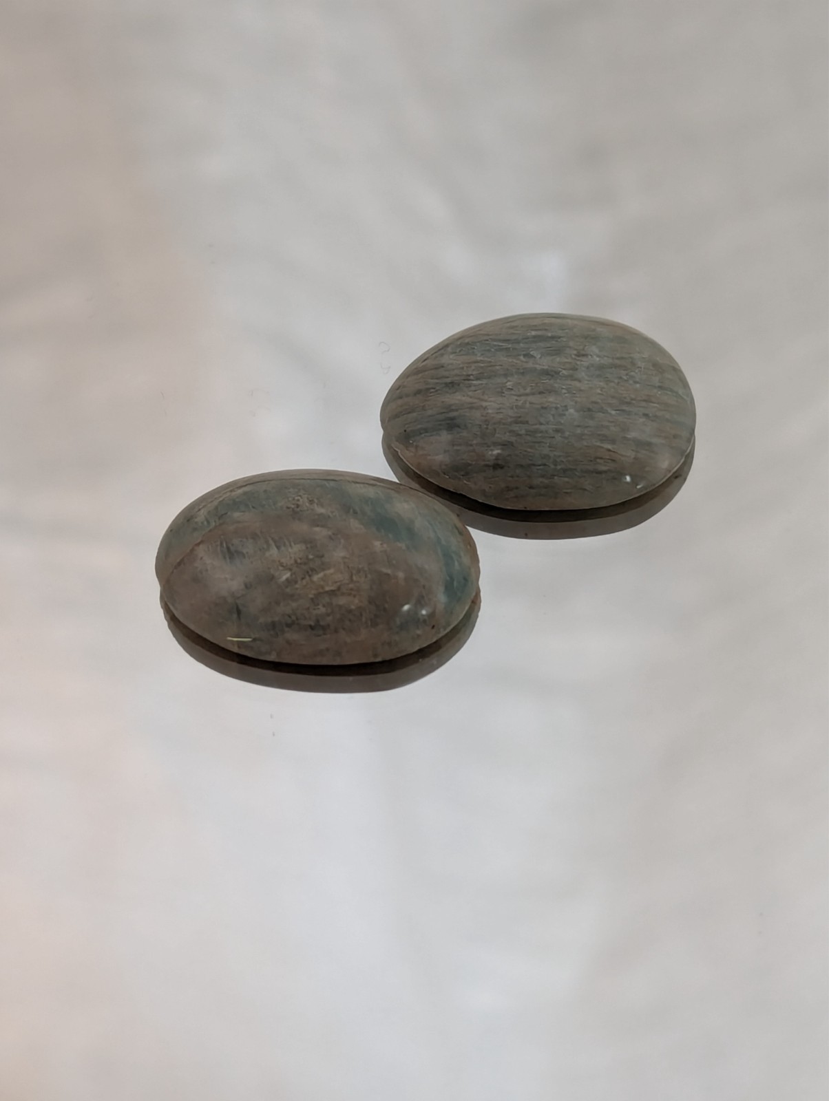 2 Amazonite Orthoclase Cabochon Gemstones 22.4 carat (4.49g) Exsolution Lamellae