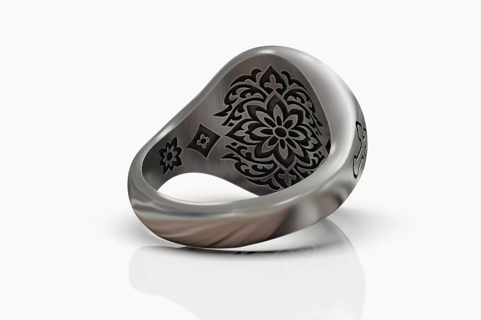 Oxidized Men’s Holy Spirit Dove Pentecost 925 Sterling Silver Statement Rings