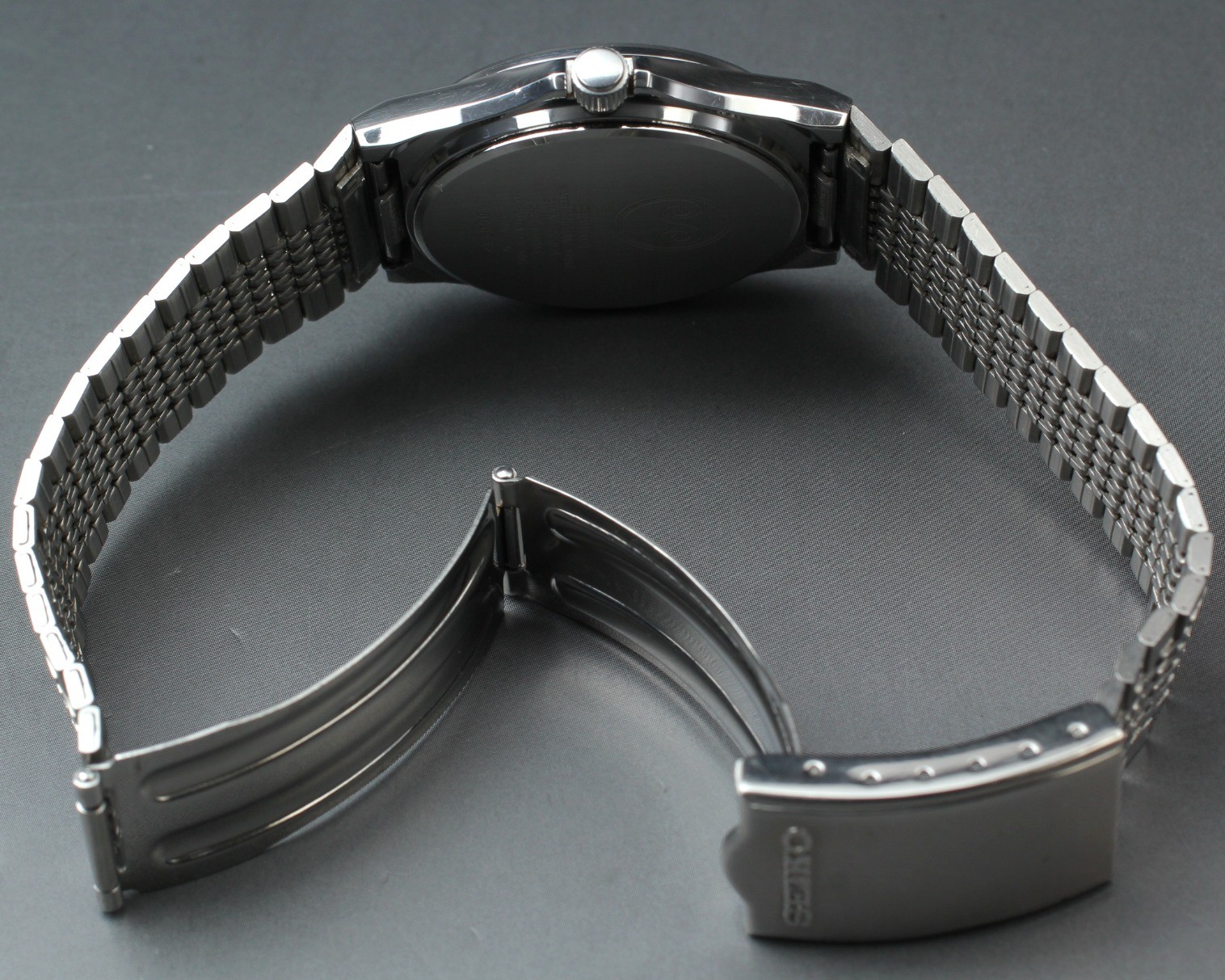 [Near MINT] Seiko Chronos 5H23-7D20 34mm Silver Kanji/ENG Day Date Mens Qz Watch