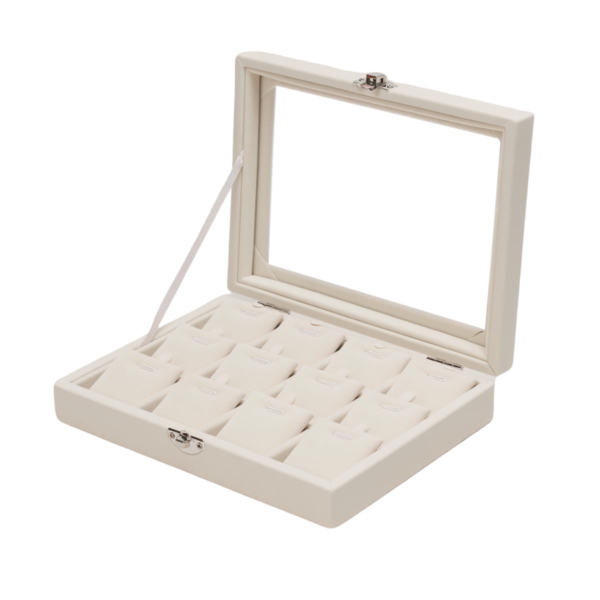 Jewelry Necklace Organizer Tray, Beige Necklace Display Case for Storage Jewe…