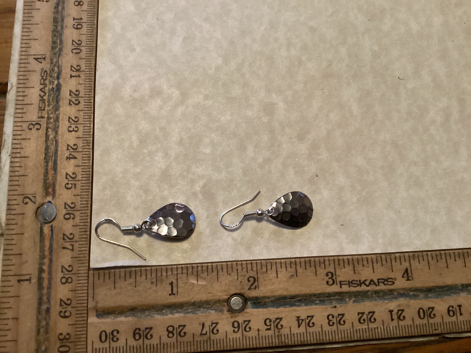 Hammered Teardrop 925 Sterling Silver Dangle Earrings