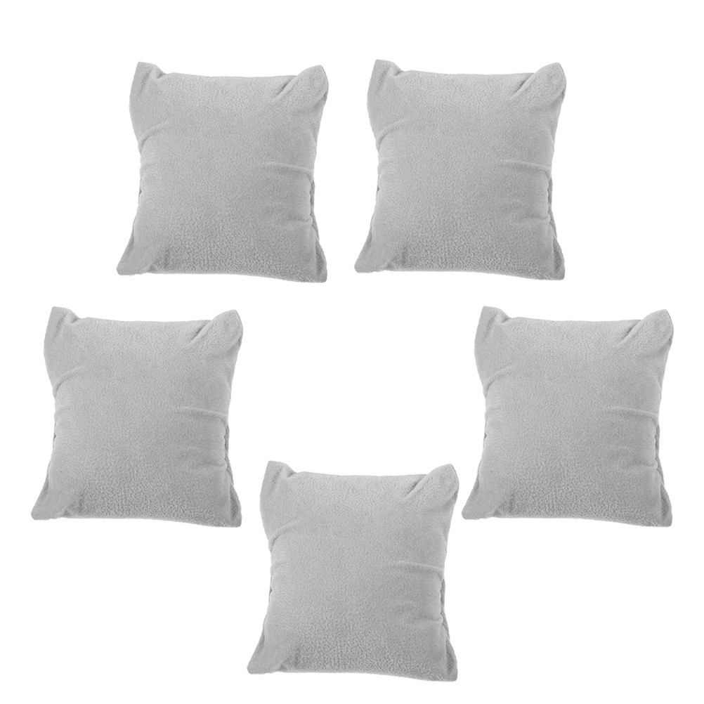 5Pcs Cloth Bracelet Pillows for Jewelry Display Grey Soft Watch Cushion