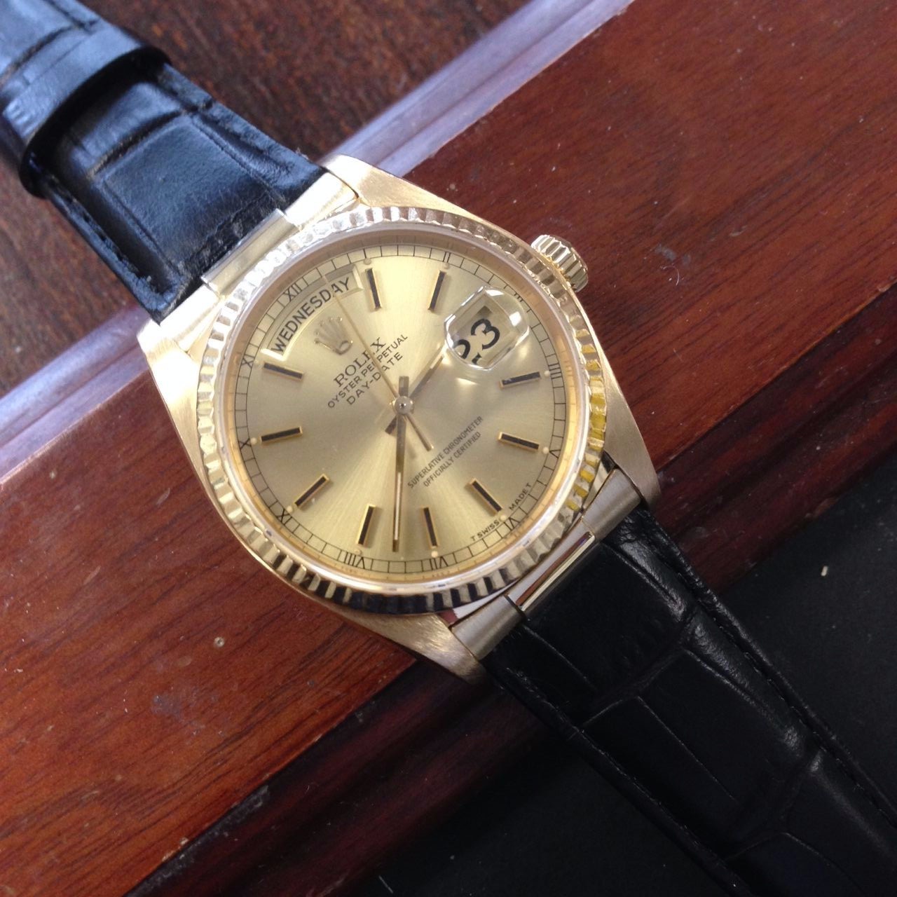 Fits Day Date President – Custom BD Strap End links – SOLID 18k Gold 18238
