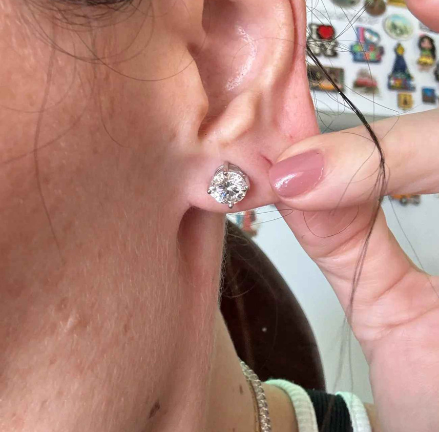 Real 0.1-3CT GRA Test Passed Moissanite Stud Earrings for Women Men S925 Silver