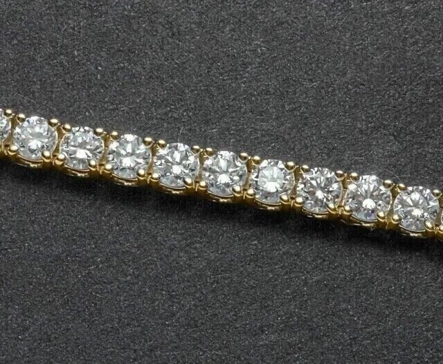 14K Yellow Gold Round Cut Natural Diamond Women’s Wedding Gift Tennis Bracelet