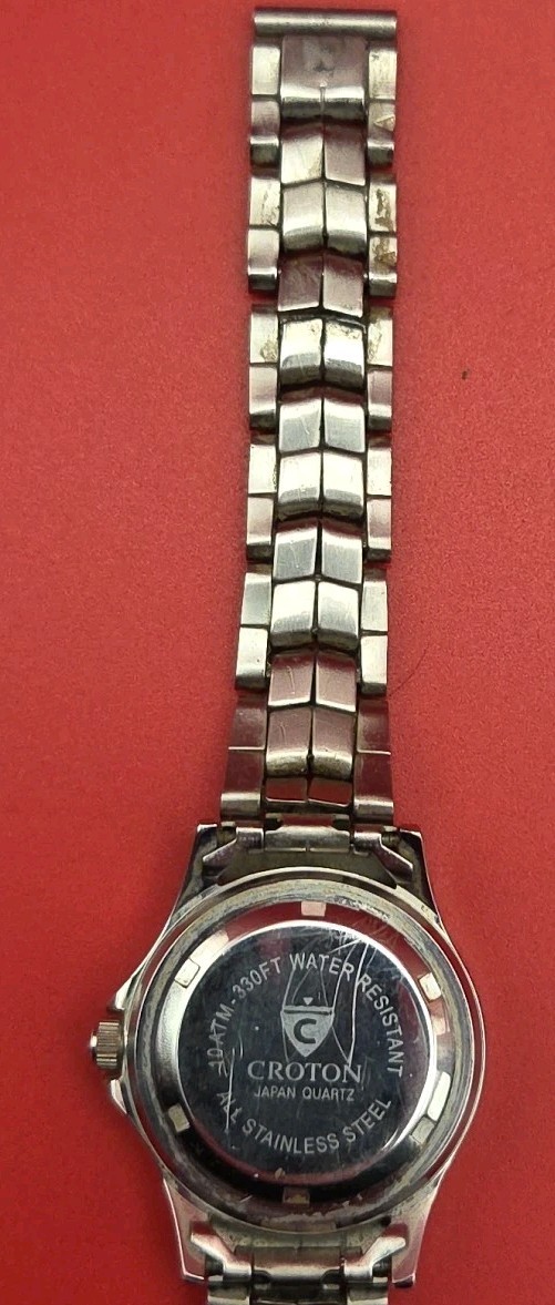 Croton 28mm All Stainless Steel Blue Dial Pepsi Red Blue Bezel Jpan Quartz Watch