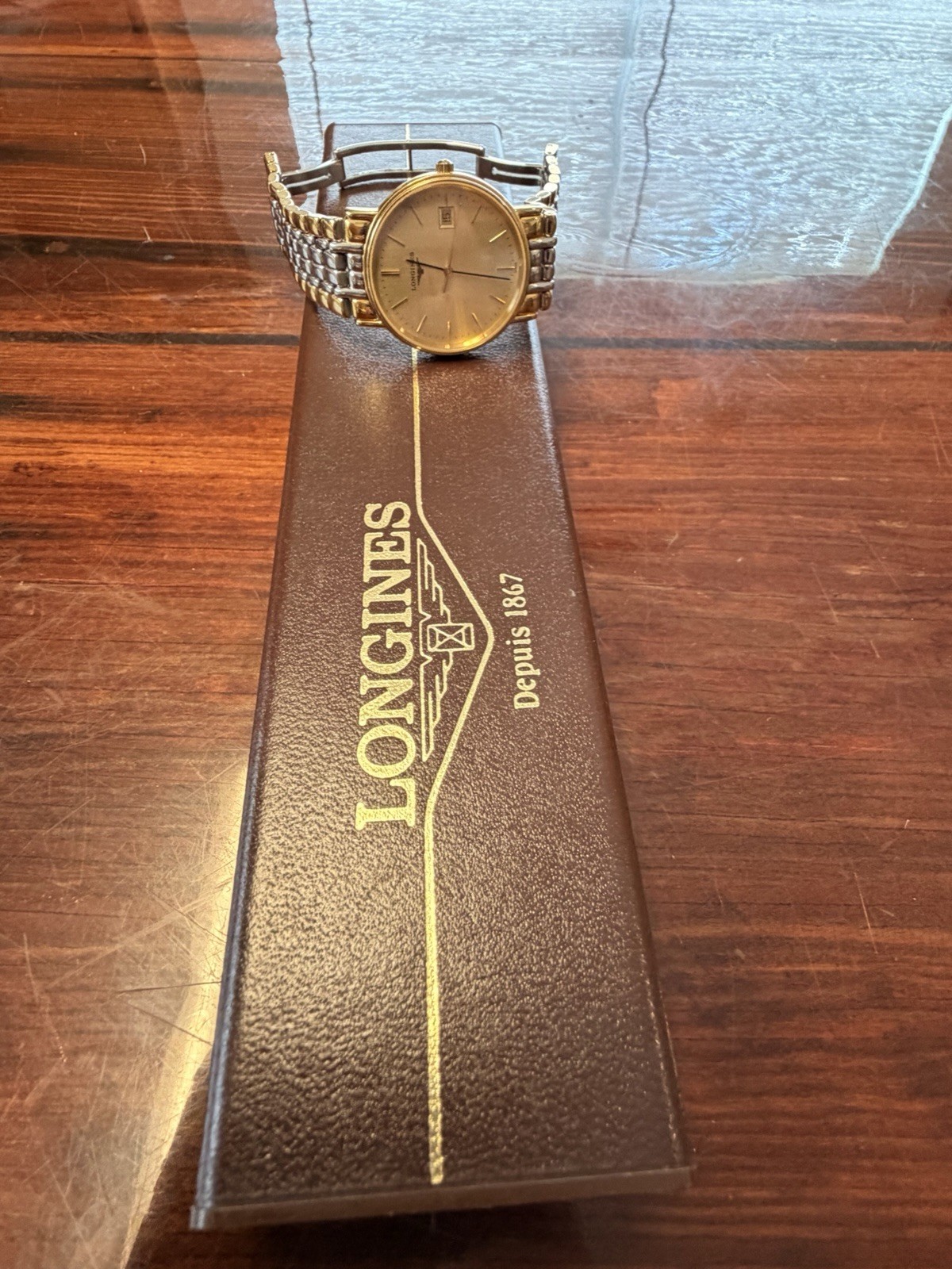Longines Two-Tone Quartz Date face 33mm wristband 19cm