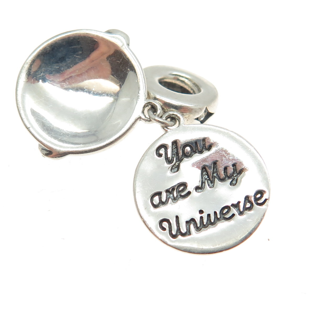 CHAMILIA 925 Sterling Silver C Z “You Are My Universe” Slide Dangling Charm