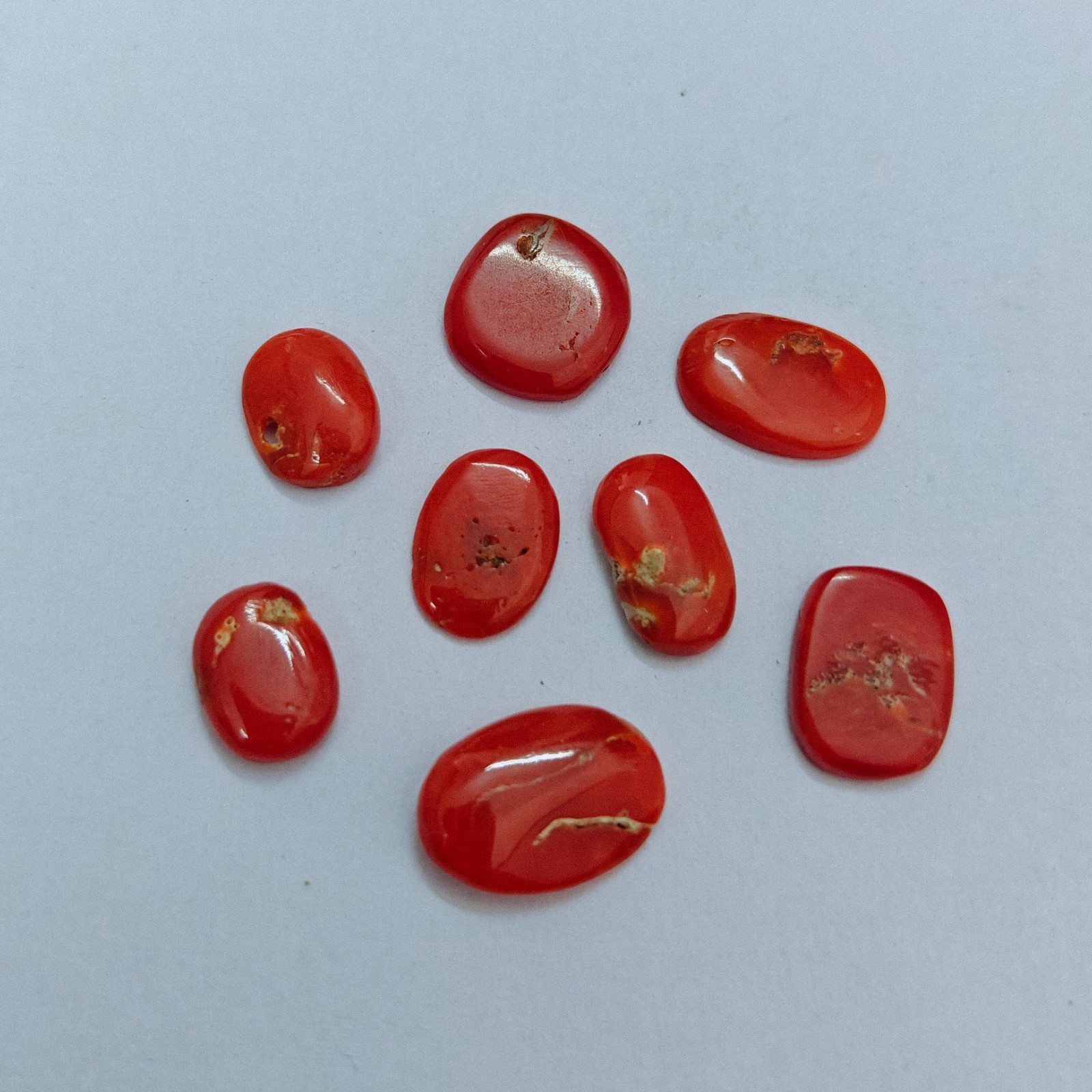 Vintage Coral Cabochon Oval Natural Italian Loose Gemstone For Custom Jewellery