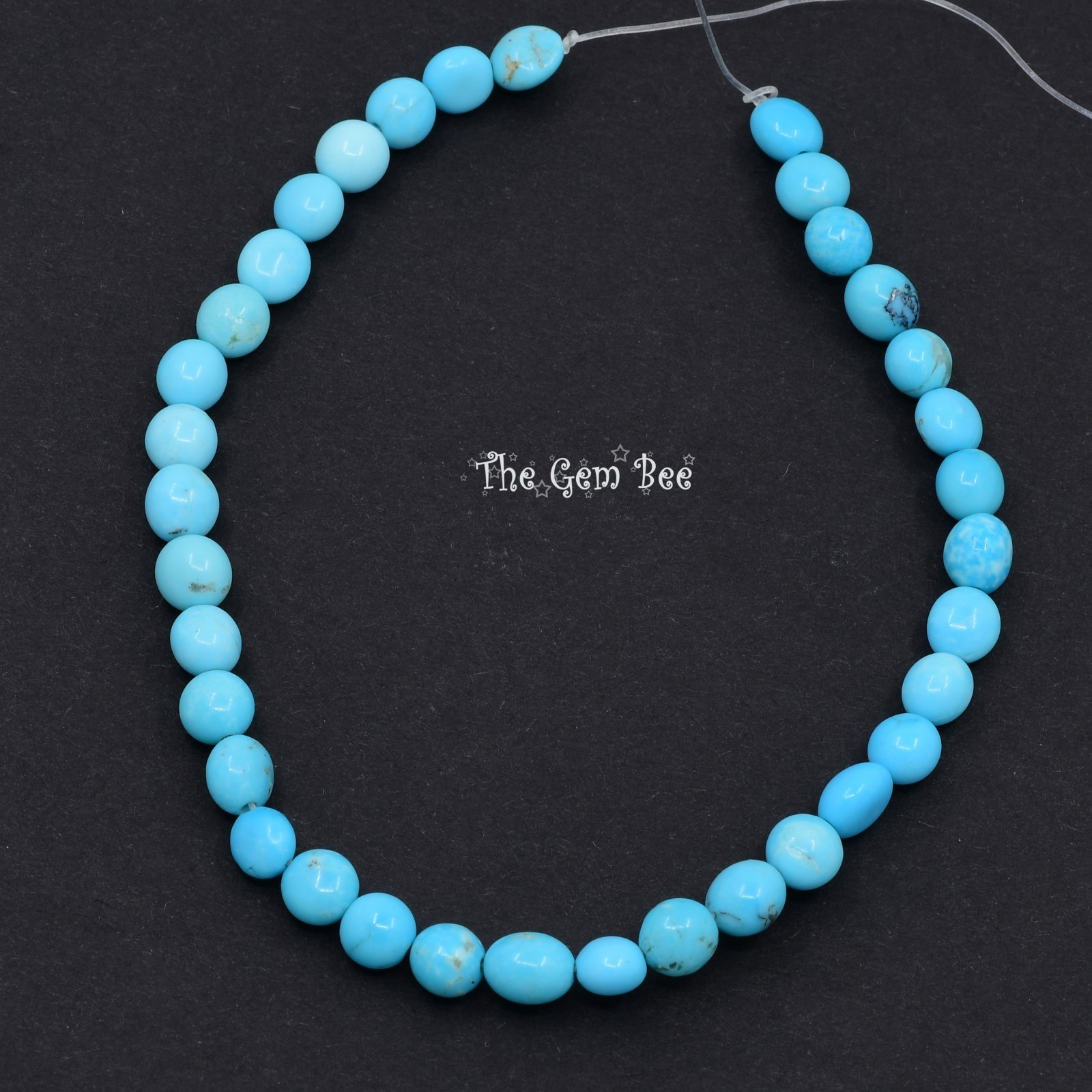 5.5mm Sleeping Beauty Turquoise Smooth Freeform Nuggets 8 inch strand