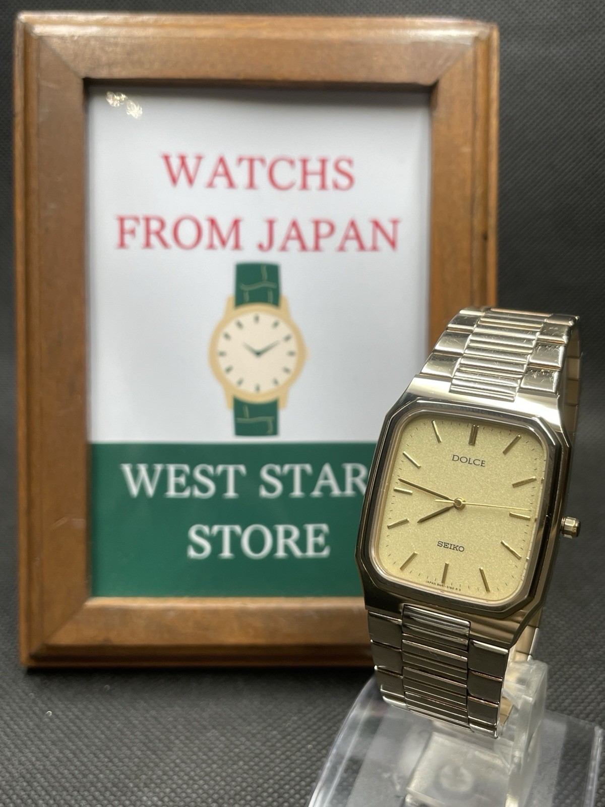 [Very good] Vintage Seiko Dolce 8N41-5140 Gold Quartz Men’s Watch JAPAN