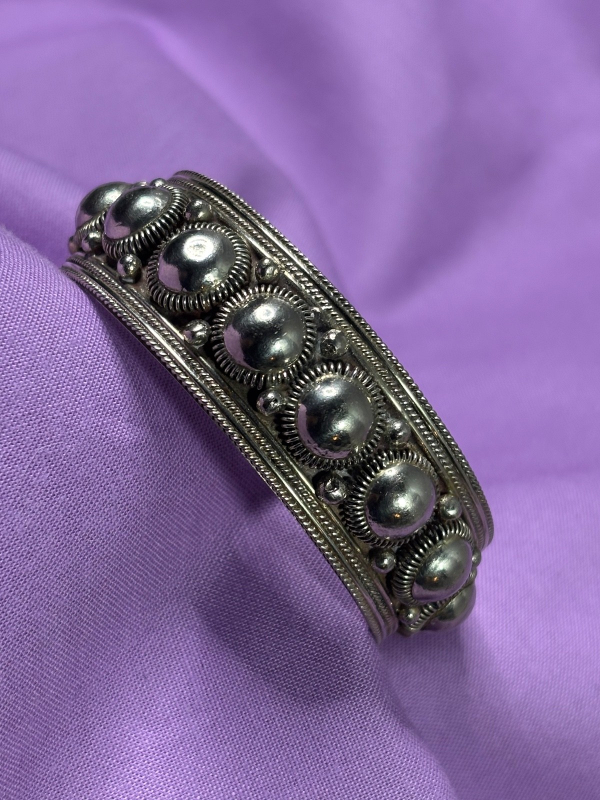 Tribal Siam Sterling Silver Cuff bracelt 38.3g