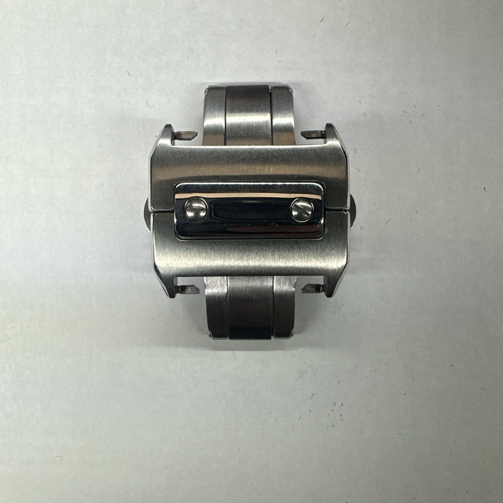 Cartier 18mm Steel Deployment Deployant Clasp For No Holes / Fold Over Strap