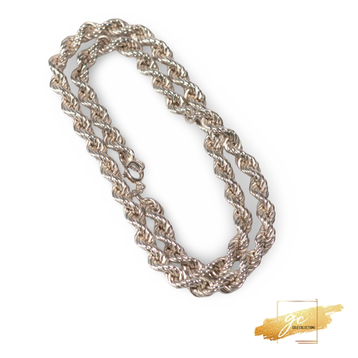Vintage Sterling Silver Rope Chain Necklace 46cm 18″ 6mm