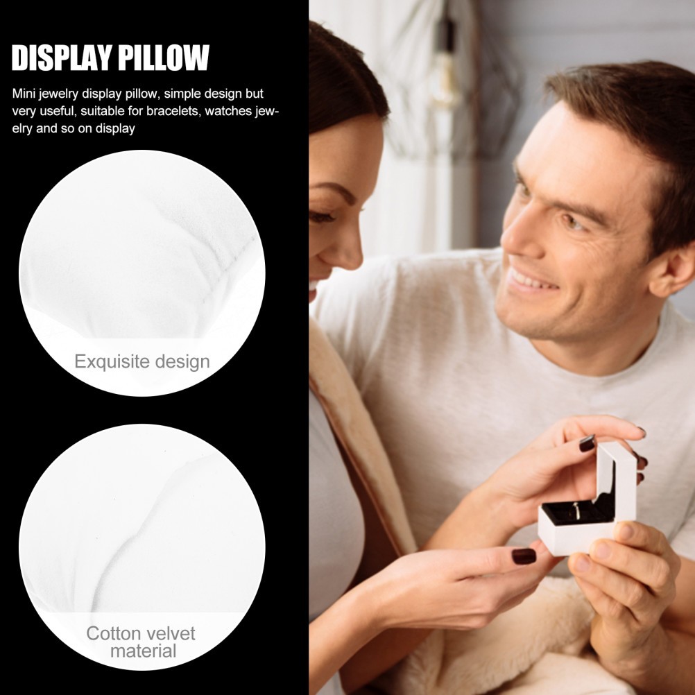 6Pcs White Watch Pillows Soft Lint and Silk Floss Cushion for Jewelry Box Liner