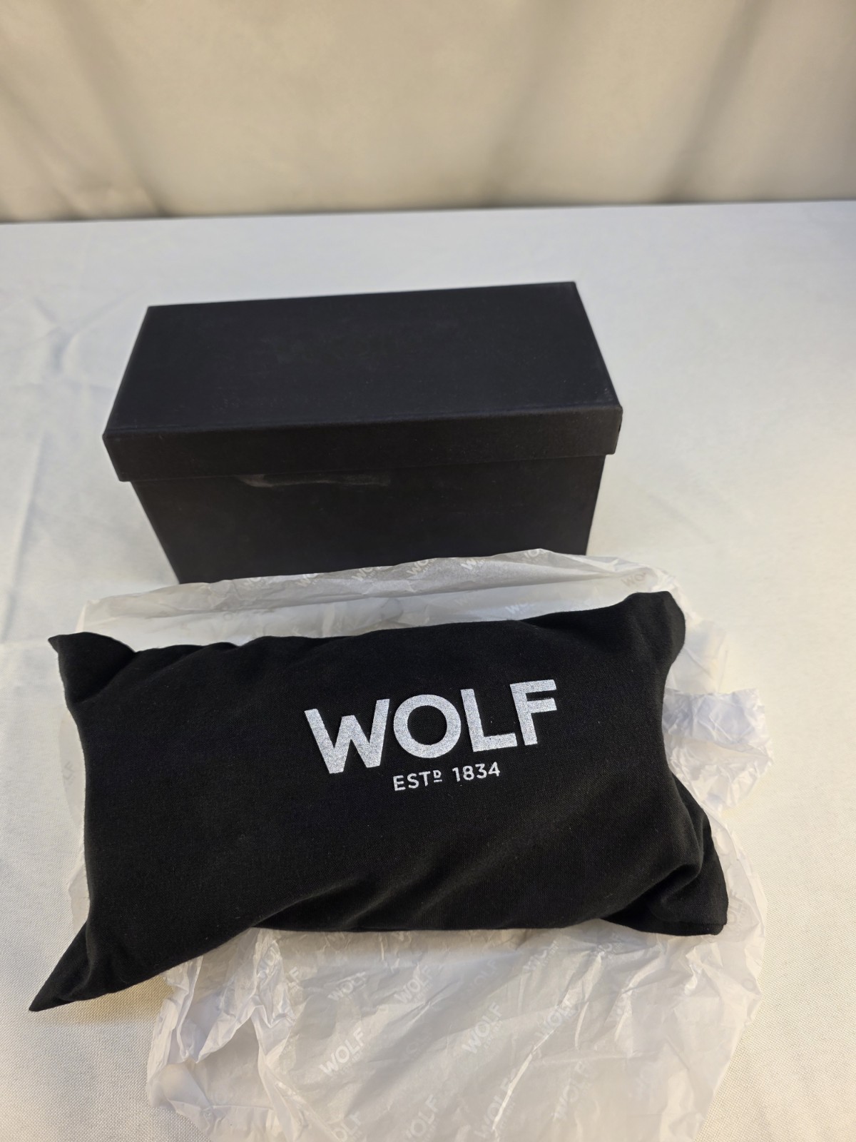 Wolf Howard Grey Leather Triple Watch Roll Traveling Jewelry Box New In Box
