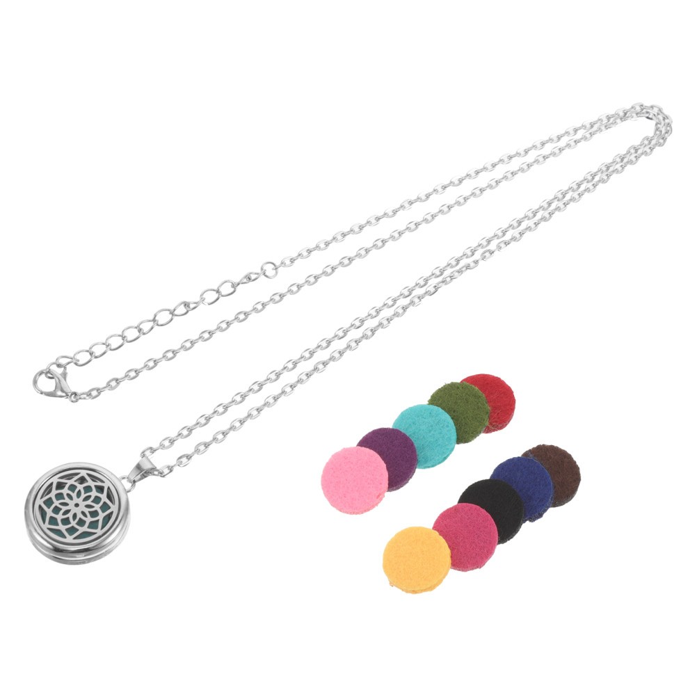 Essential Oil Diffuser Necklace Aromatherapy Men Women Pendant Refill Pads