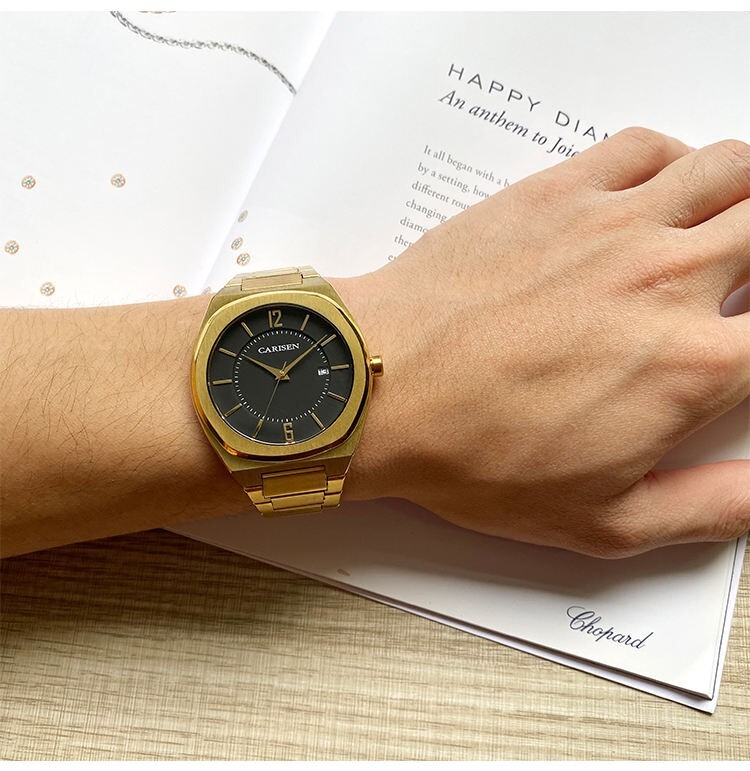 Montre de luxe à quatrz pour hommes, en acier inoxydable, étanche, oem, odm.