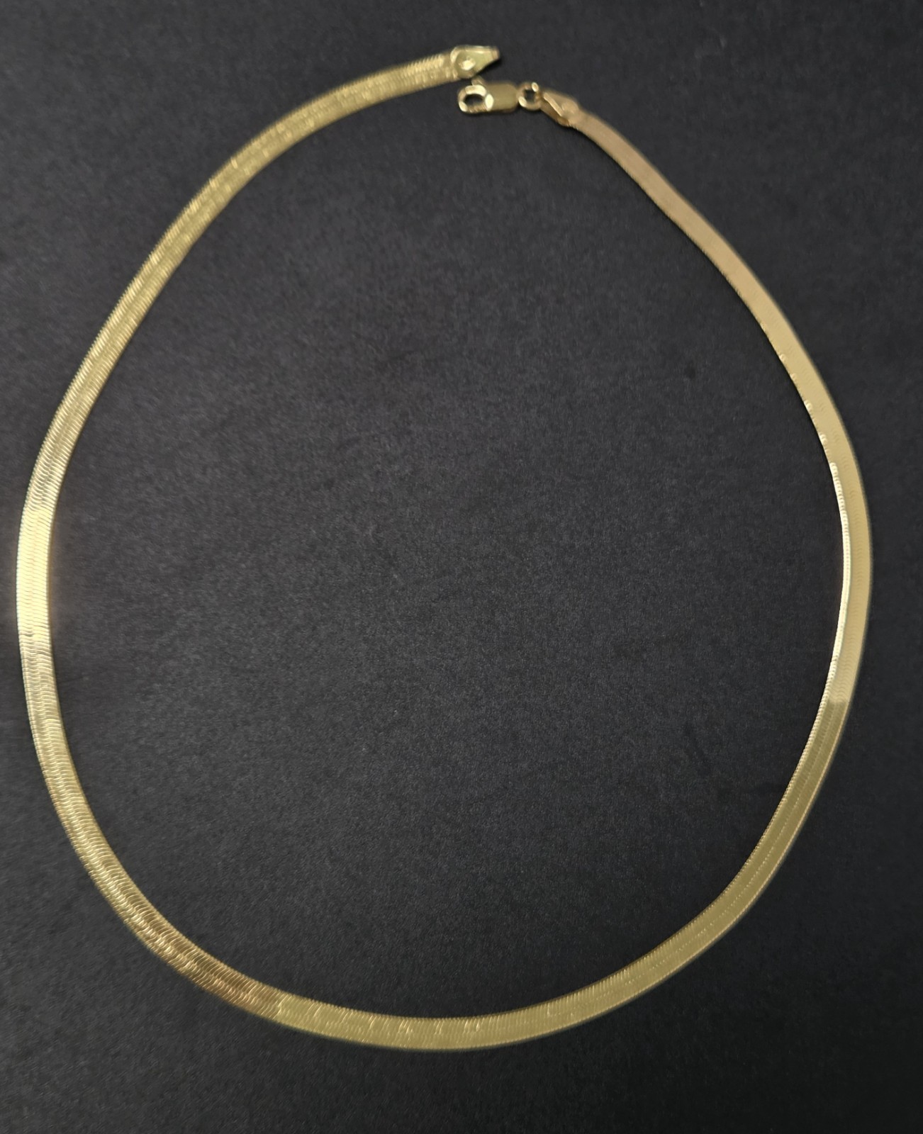 MILOR 5mm Gold over Sterling Silver Flat Herringbone Necklace 18″ Long 925 ITALY