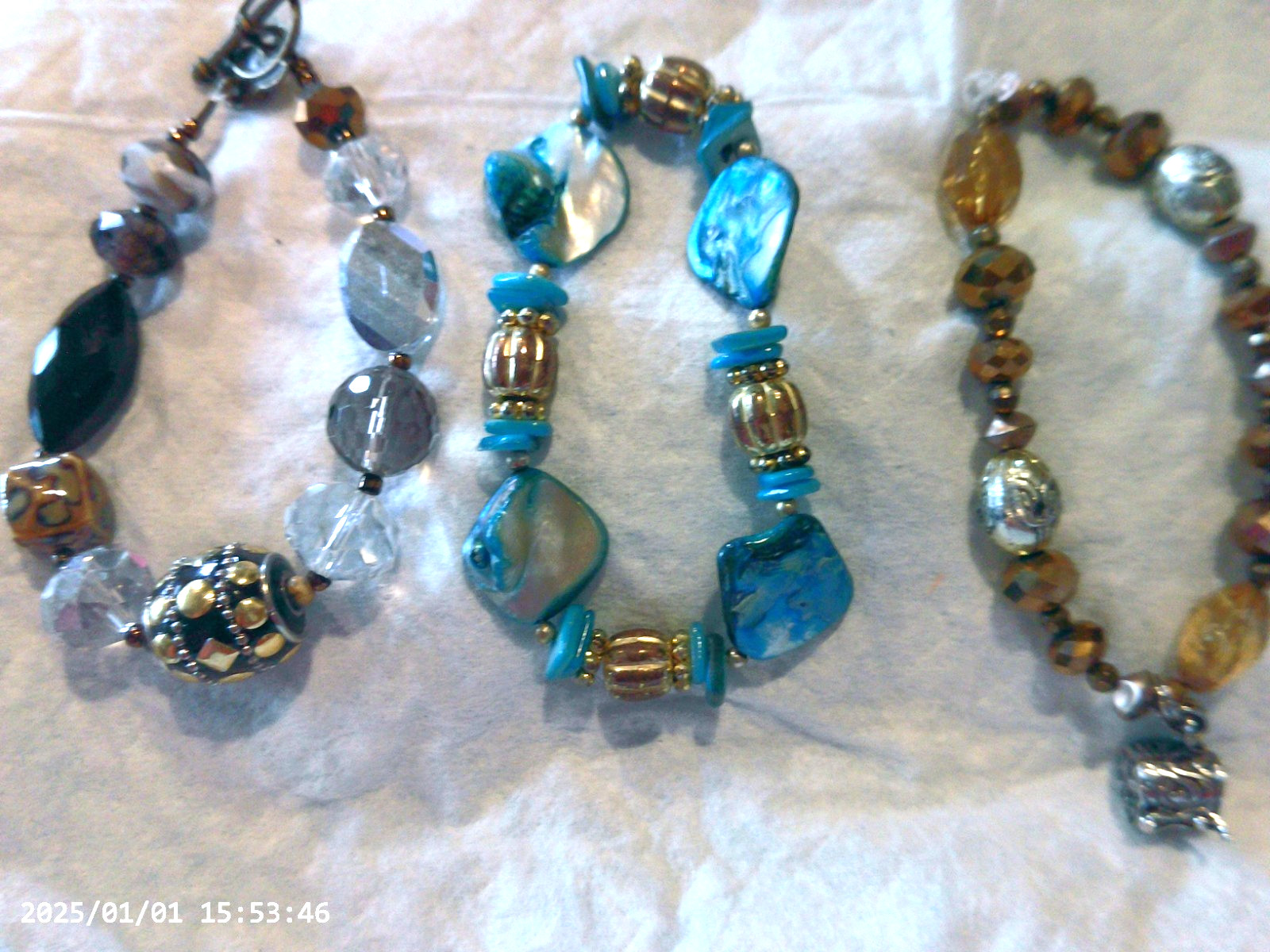 A Lot of 3 Beautiful Stretch Bracelets ( please read )