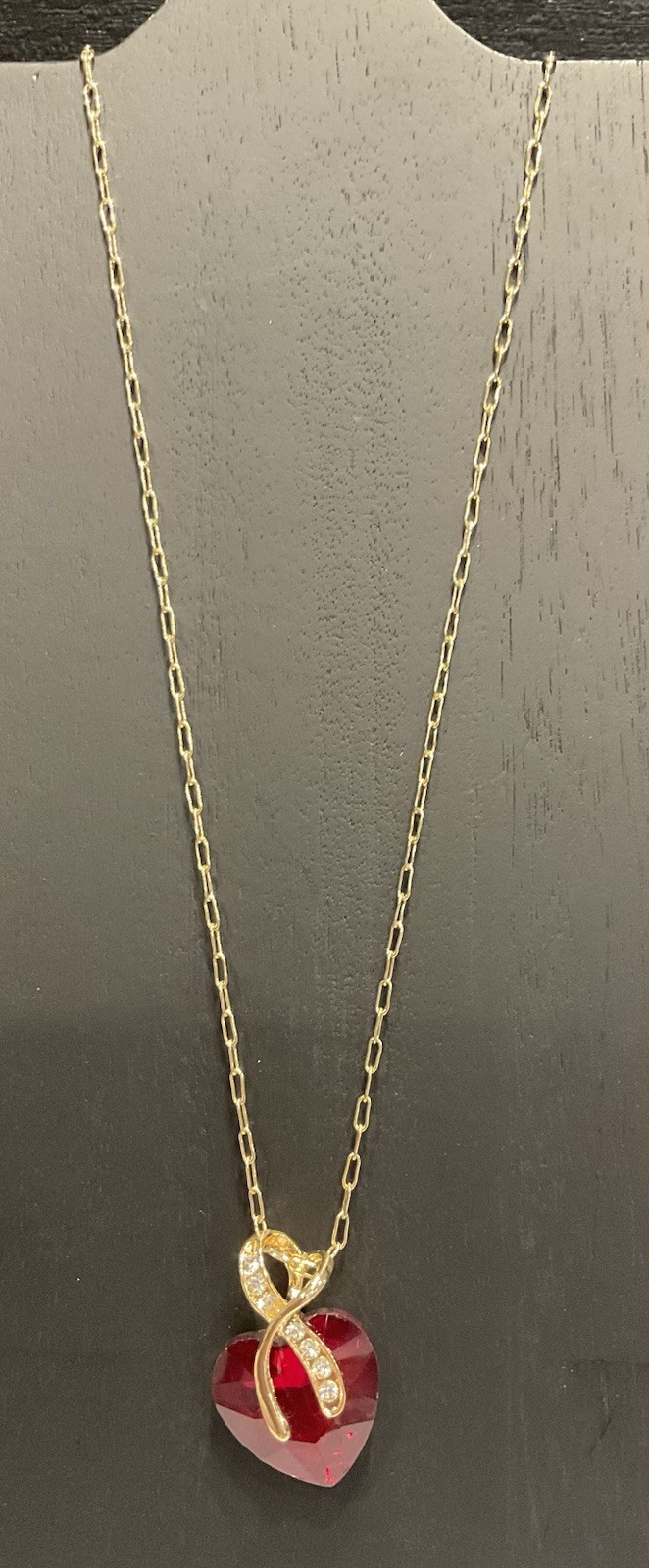 Z By ZAXIE Gold Tone Red Heart Pendant Necklace ( Originally $49) # 1072