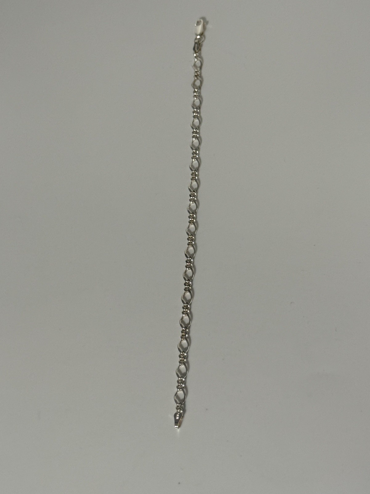 7” ITALIAN 925 STERLING SILVER FIGARO LINK CHAIN ANKLET CHARM BRACELET PETITE