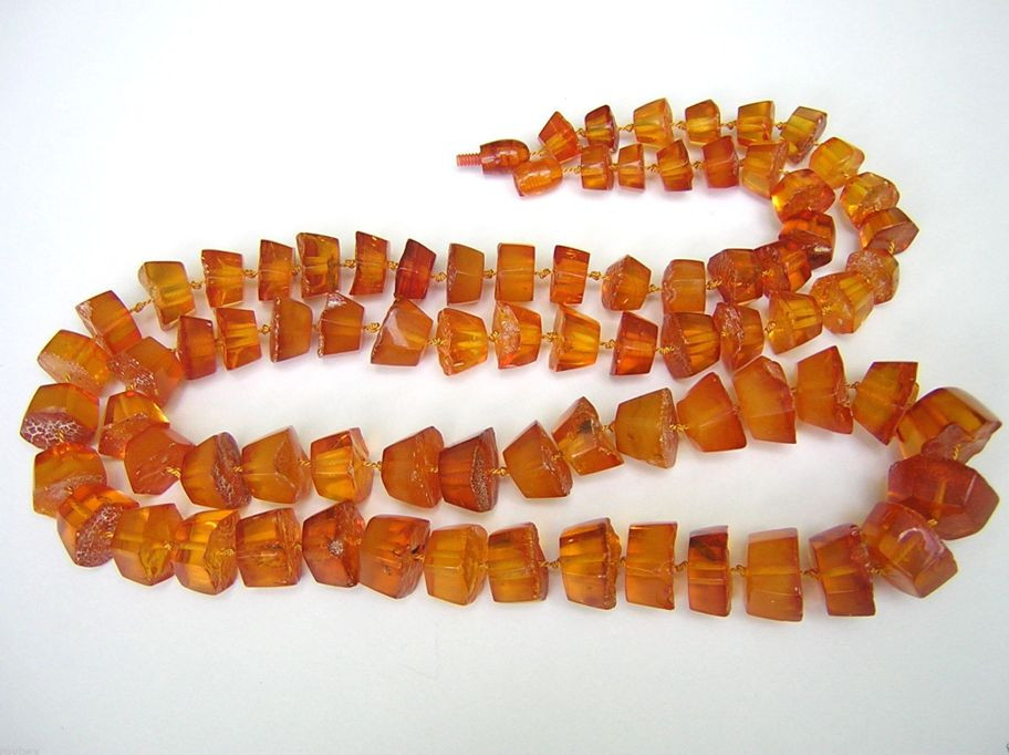 Antique Amber Necklace Natural Amber Honey/Butterscotch Cloud 100.6 G/96 Cm