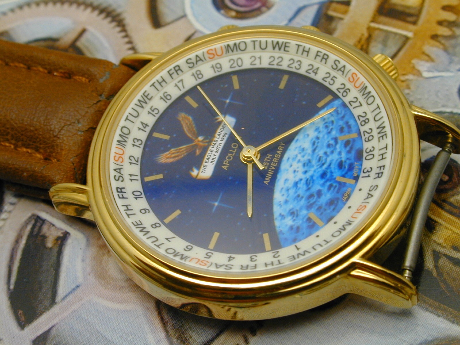 APOLLO 2 25THG ANNIVERSARY THE EAGLE HAS LANDED WRIST WATCH PARTS