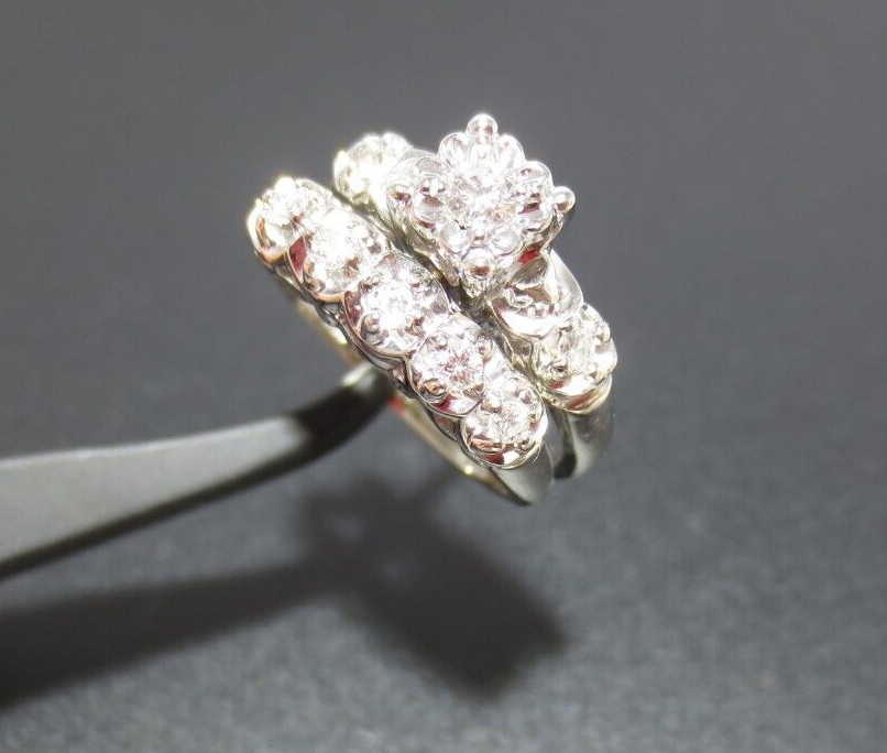14K WG ROUND DIAMOND BRIDAL SET .25 tcw SZ 5 (A18305-1, 4.90 grams)