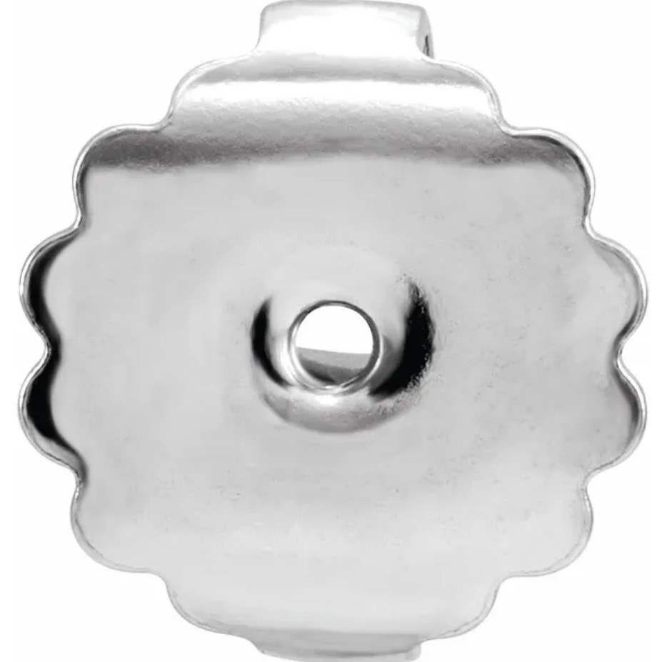 PAIR 9.5mm EXTRA Heavy 14k PALLADIUM White Gold Earring Friction Push backs Nuts