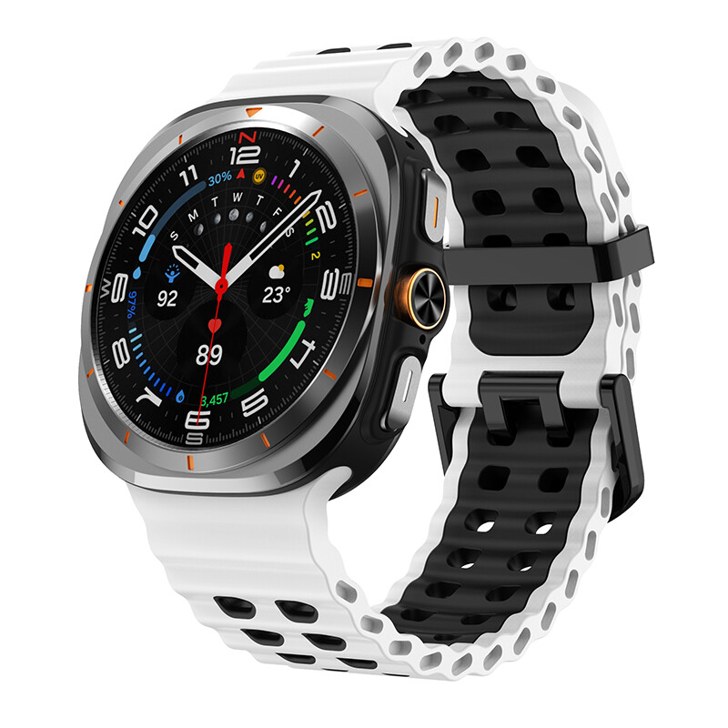 Marine Band For Samsung Galaxy Watch Ultra 47mm Strap TwoColor Silicone Sport