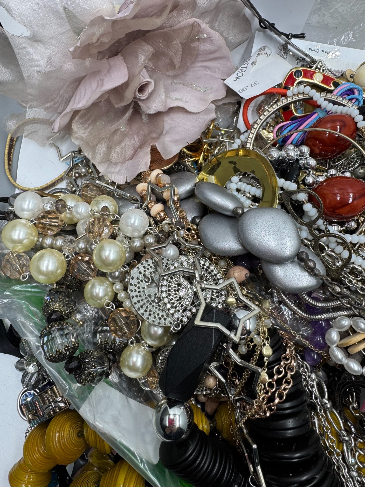 10 lb Gold Tone Costume Jewelry Lot Craft Harvest Repair Repurpose Vintage 2 Now