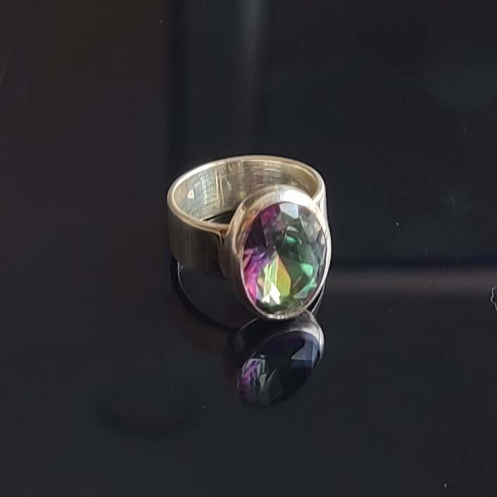 Mystic Quartz Gemstone 925 Sterling Silver Handmade Fine Ring All Size Available