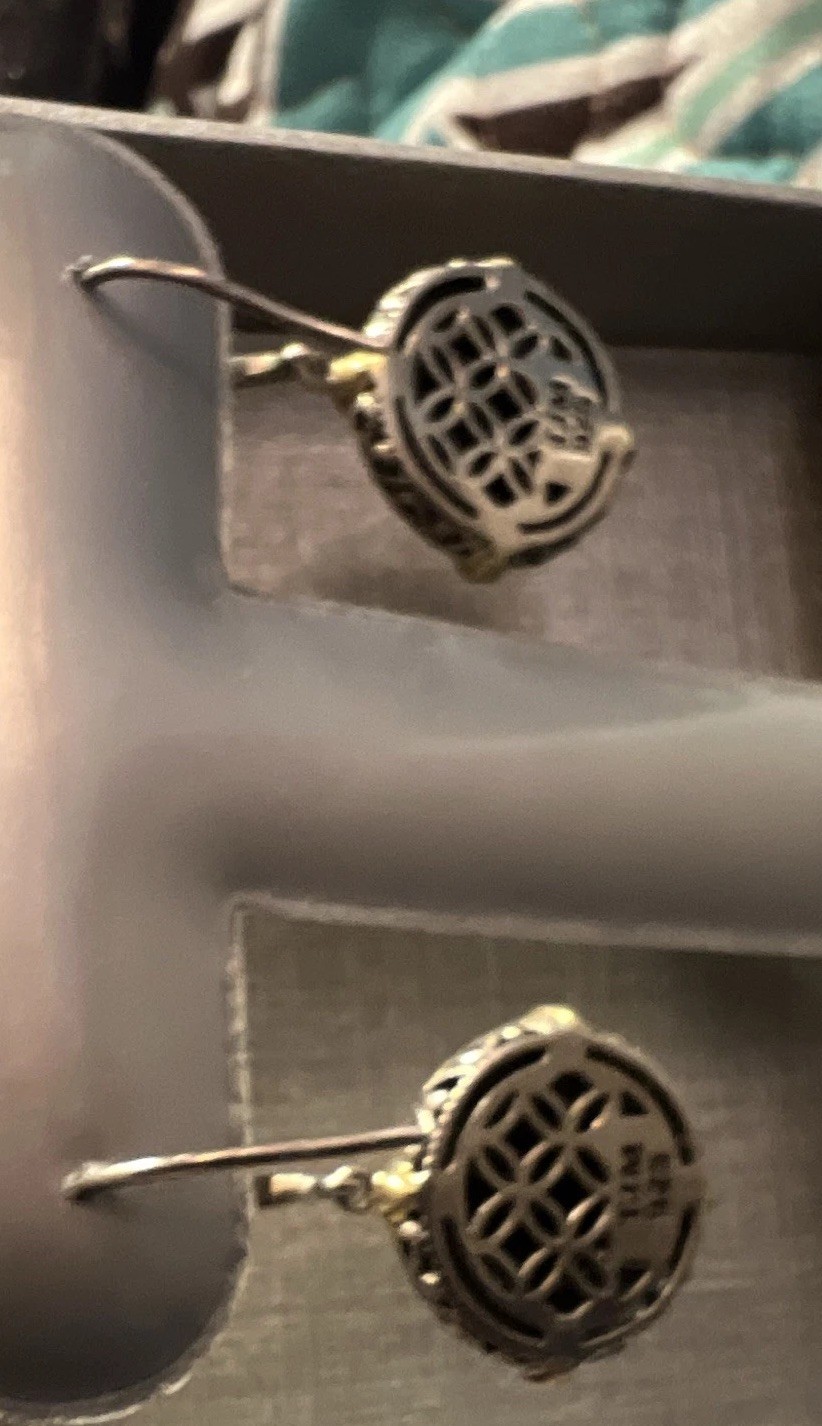 Zales 925 Sterling Silver Round Dangle/Drop Hook Earrings, Signed