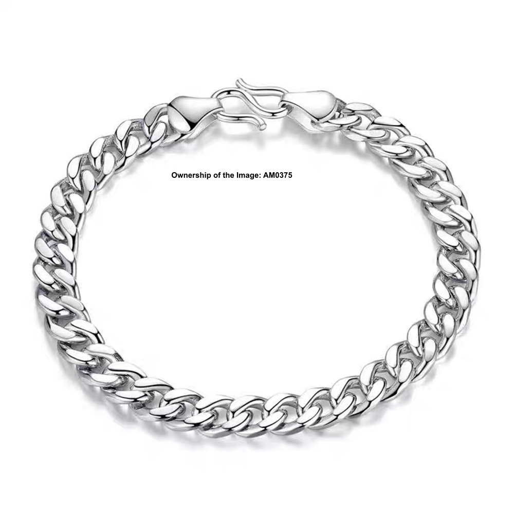 New Pure 925 Silver Curb Link Chain Sterling Silver Bracelet 19-22cm Women Men